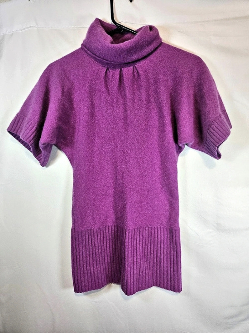 bebe Purple Cowl Neck Cashmere Blend Medium Colorful Casual Sweater Dress Y2k